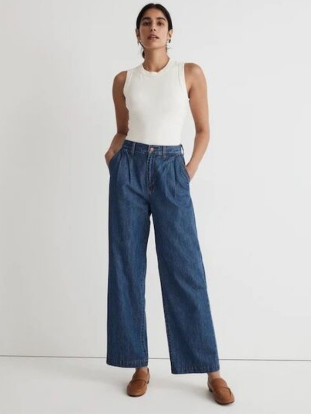 Madewell The Harlow Wide Leg Jean in Fairson Wash Size 26 Baggy Straight Denim